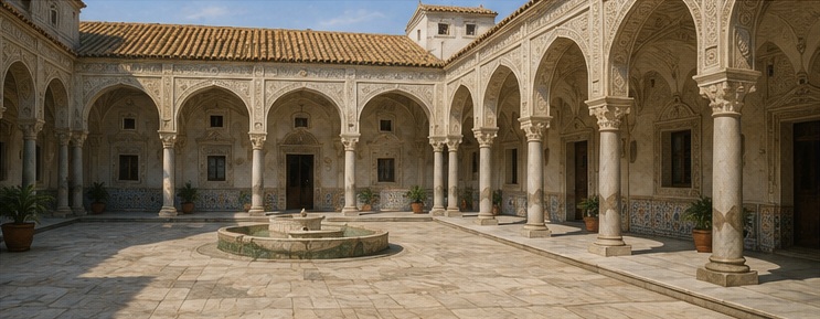 Interior courtyard of Dar Hassan Pacha in Algiers